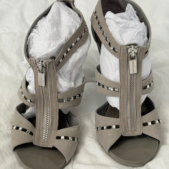 Michael Kors Shoes - Michael Kors Gray Suede heels